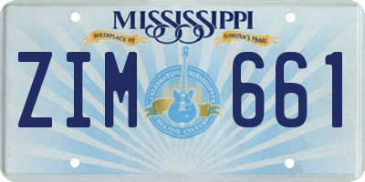 MS license plate ZIM661