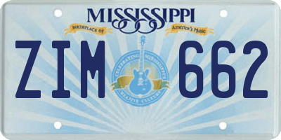 MS license plate ZIM662