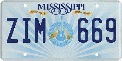 MS license plate ZIM669