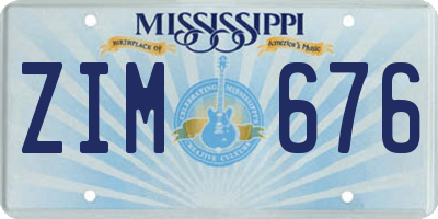 MS license plate ZIM676