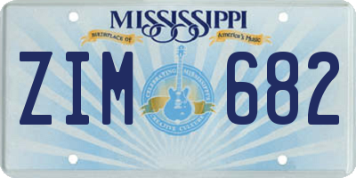 MS license plate ZIM682