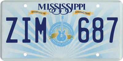 MS license plate ZIM687