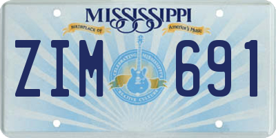 MS license plate ZIM691