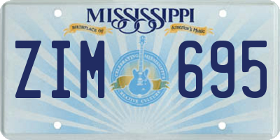 MS license plate ZIM695
