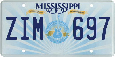 MS license plate ZIM697