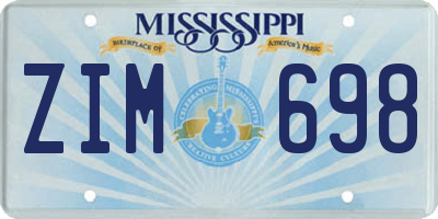 MS license plate ZIM698