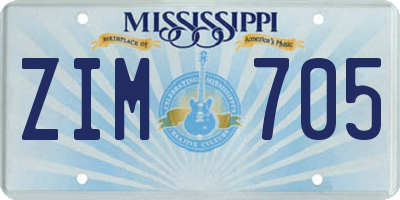 MS license plate ZIM705