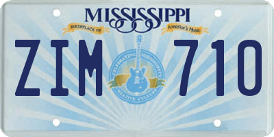 MS license plate ZIM710