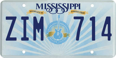 MS license plate ZIM714