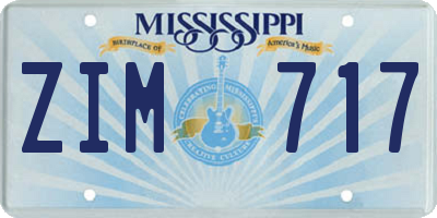 MS license plate ZIM717