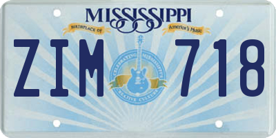 MS license plate ZIM718