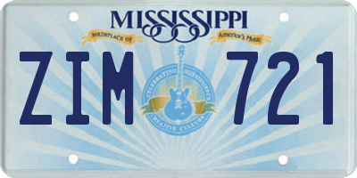MS license plate ZIM721