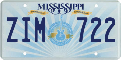 MS license plate ZIM722