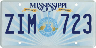 MS license plate ZIM723