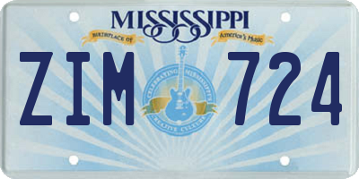 MS license plate ZIM724
