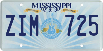 MS license plate ZIM725