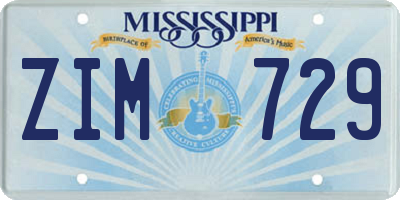MS license plate ZIM729