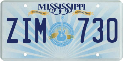 MS license plate ZIM730
