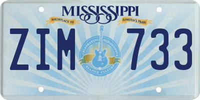 MS license plate ZIM733