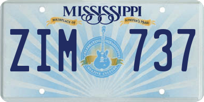 MS license plate ZIM737