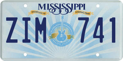 MS license plate ZIM741