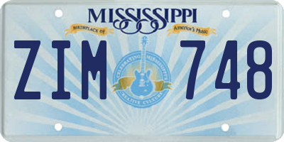 MS license plate ZIM748