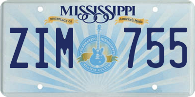 MS license plate ZIM755
