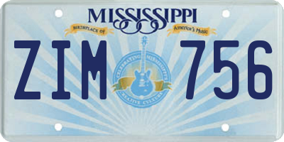 MS license plate ZIM756