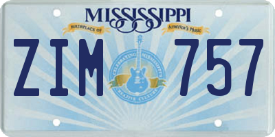 MS license plate ZIM757