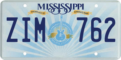 MS license plate ZIM762