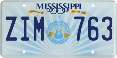 MS license plate ZIM763