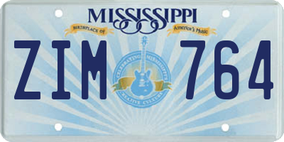 MS license plate ZIM764