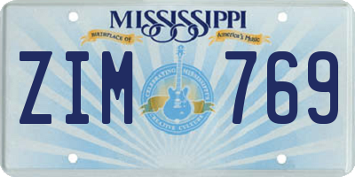 MS license plate ZIM769