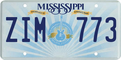 MS license plate ZIM773