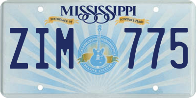 MS license plate ZIM775