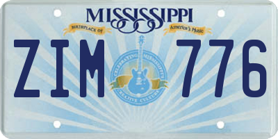 MS license plate ZIM776