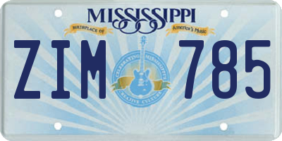 MS license plate ZIM785
