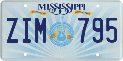 MS license plate ZIM795