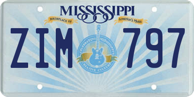 MS license plate ZIM797