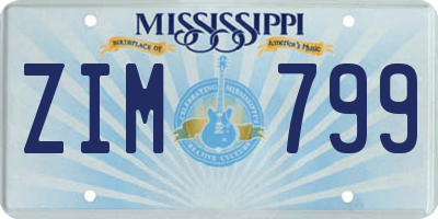 MS license plate ZIM799