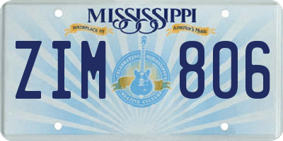 MS license plate ZIM806