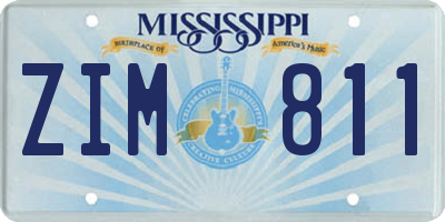 MS license plate ZIM811