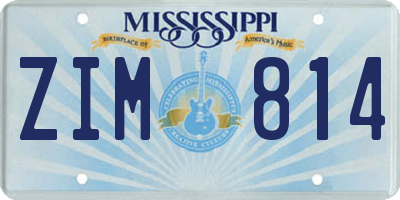 MS license plate ZIM814