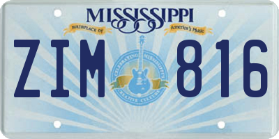 MS license plate ZIM816