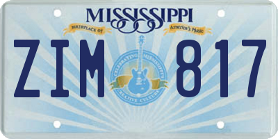 MS license plate ZIM817
