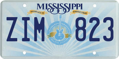 MS license plate ZIM823