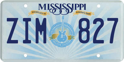 MS license plate ZIM827