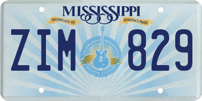 MS license plate ZIM829