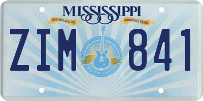 MS license plate ZIM841