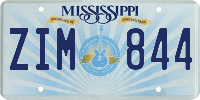 MS license plate ZIM844
